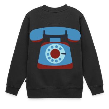 téléphone - Sweat Premium enfant bio - noir - Dos - AI Model Kid Female (0cm)
