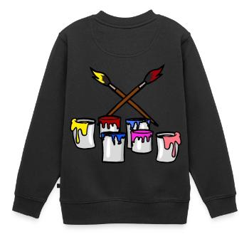 Pinsel Farbe Eimer Maler Künstler Graffiti Getto - Kinder Premium Organic Sweatshirt - Schwarz - Hinten - AI Model Kid Female (0cm)