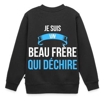 je suis un Beau frère qui déchire cadeau humour - Sweat Premium enfant bio - noir - Dos - AI Model Kid Female (0cm)