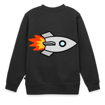 Rakete - Kinder Premium Organic Sweatshirt - Schwarz - Hinten - AI Model Kid Female (0cm)