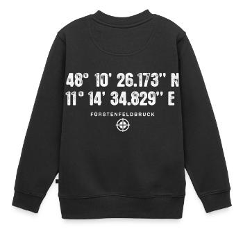 Fürstenfeldbruck Geocacher Standort GPS Stadt - Kinder Premium Organic Sweatshirt - Schwarz - Hinten - AI Model Kid Female (0cm)