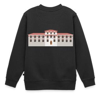 building house homes architektur haus gebaeude74 - Kinder Premium Organic Sweatshirt - Schwarz - Hinten - AI Model Kid Female (0cm)