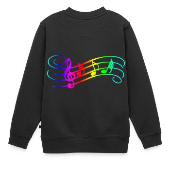 Music Notes - Kinder Premium Organic Sweatshirt - Schwarz - Hinten - AI Model Kid Female (0cm)