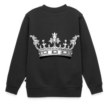Krone König Prinzessin vintage gezeichnet - Kinder Premium Organic Sweatshirt - Schwarz - Hinten - AI Model Kid Female (0cm)