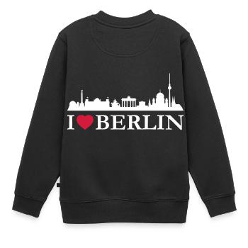 I love Berlin - Kinder Premium Organic Sweatshirt - Schwarz - Hinten - AI Model Kid Female (0cm)