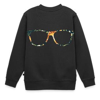 Brille - Kinder Premium Organic Sweatshirt - Schwarz - Hinten - AI Model Kid Female (0cm)
