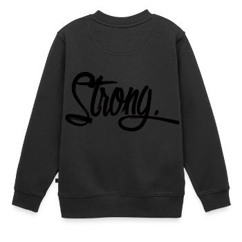 fort noir - Sweat Premium enfant bio - noir - Dos - AI Model Kid Female (0cm)