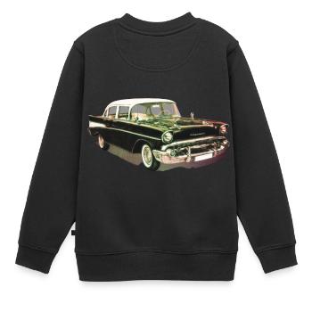 Voitures anciennes - Sweat Premium enfant bio - noir - Dos - AI Model Kid Female (0cm)