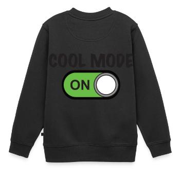 COOL MODE ON - Kinder Premium Organic Sweatshirt - Schwarz - Hinten - AI Model Kid Female (0cm)