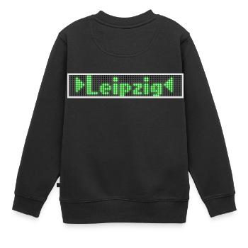 Leipzig LED Display Gruen - Kinder Premium Organic Sweatshirt - Schwarz - Hinten - AI Model Kid Female (0cm)