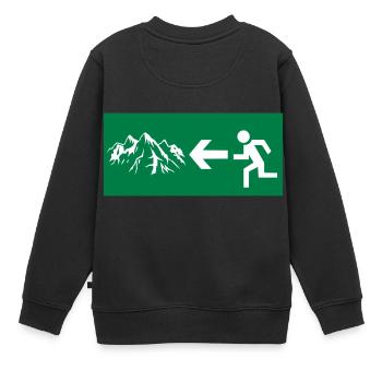 Berge - Kinder Premium Organic Sweatshirt - Schwarz - Hinten - AI Model Kid Female (0cm)