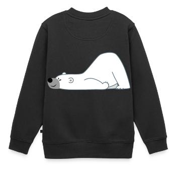 Lustiger Trickfilm Eisbär von Cheerful Madness!! - Kinder Premium Organic Sweatshirt - Schwarz - Hinten - AI Model Kid Female (0cm)