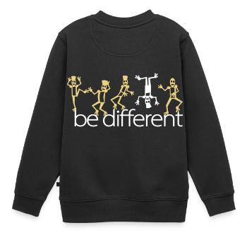 be different (2c) - Kinder Premium Organic Sweatshirt - Schwarz - Hinten - AI Model Kid Female (0cm)