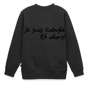 Je suis Kabyle et alors! - Sweat Premium enfant bio - noir - Dos - AI Model Kid Female (0cm)