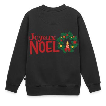 Joyeux Noel - Kinder Premium Organic Sweatshirt - Schwarz - Hinten - AI Model Kid Female (0cm)
