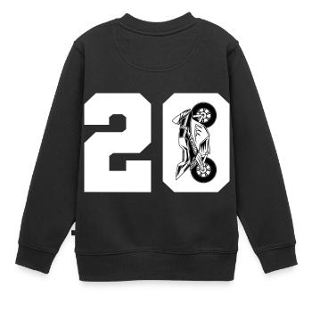20 Moto Moto Moto Moto Moto - Sweat Premium enfant bio - noir - Dos - AI Model Kid Female (0cm)