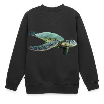 turtle schildkroete tiere animals6 - Kinder Premium Organic Sweatshirt - Schwarz - Hinten - AI Model Kid Female (0cm)
