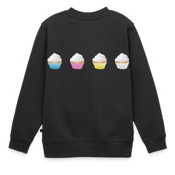 cupcake muffin cake kuchen backen bakery25 - Kinder Premium Organic Sweatshirt - Schwarz - Hinten - AI Model Kid Female (0cm)