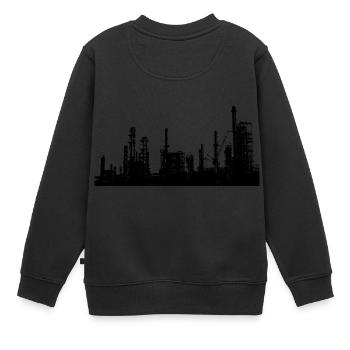 Industrie du pétrole Raffinerie - Sweat Premium enfant bio - noir - Dos - AI Model Kid Female (0cm)