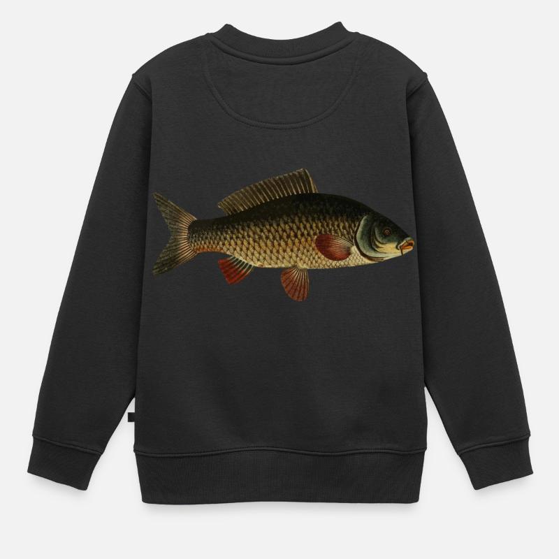 Fisch Karpfen - Kinder Premium Organic Sweatshirt - Schwarz