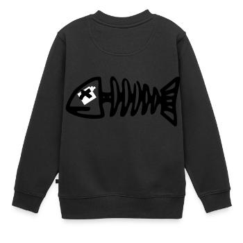 arête de poisson - Sweat Premium enfant bio - noir - Dos - AI Model Kid Female (0cm)