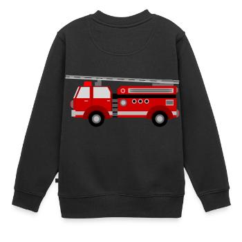 feu de pompier pompier pompier camion de pompier - Sweat Premium enfant bio - noir - Dos - AI Model Kid Female (0cm)