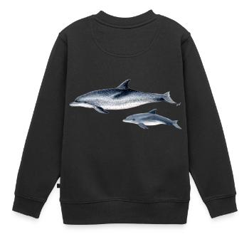 Repéré Dolphin - Dauphin tacheté - Dauphin tacheté - Sweat Premium enfant bio - noir - Dos - AI Model Kid Female (0cm)