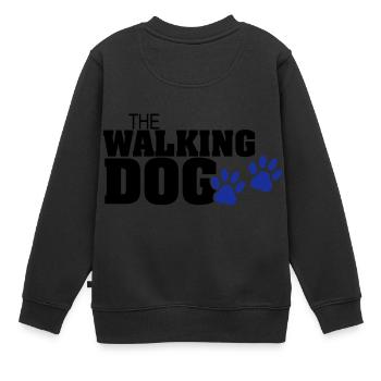 The Walking Dog Pfotenabdruck - Kinder Premium Organic Sweatshirt - Schwarz - Hinten - AI Model Kid Female (0cm)