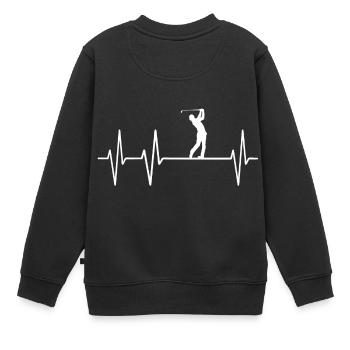 coeur battement de coeur de golf palpitations golfeurs d'impulsion - Sweat Premium enfant bio - noir - Dos - AI Model Kid Female (0cm)
