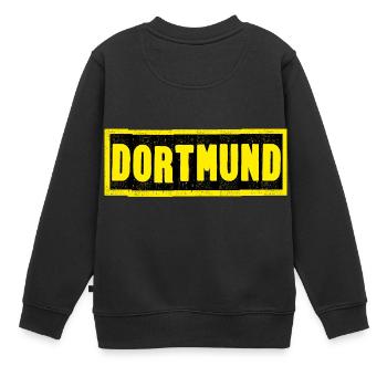 Dortmund - Kinder Premium Organic Sweatshirt - Schwarz - Hinten - AI Model Kid Female (0cm)