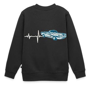 Geschenk Heartbeat Sportwagen Oldtimer - Kinder Premium Organic Sweatshirt - Schwarz - Hinten - AI Model Kid Female (0cm)