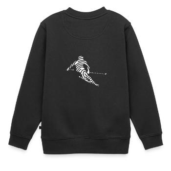 Empreinte cadeau ski ski ski ski - Sweat Premium enfant bio - noir - Dos - AI Model Kid Female (0cm)