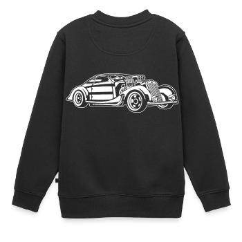 Hot Rod / Rad Rod 05_weiß - Kinder Premium Organic Sweatshirt - Schwarz - Hinten - AI Model Kid Female (0cm)