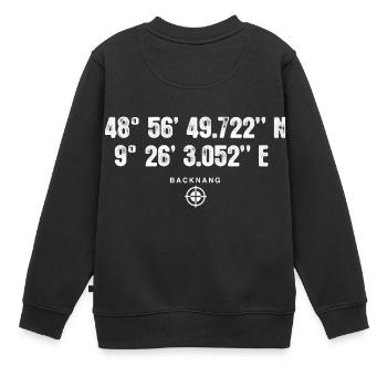 Backnang Geocacher Geschenk Standort GPS Stadt - Kinder Premium Organic Sweatshirt - Schwarz - Hinten - AI Model Kid Female (0cm)