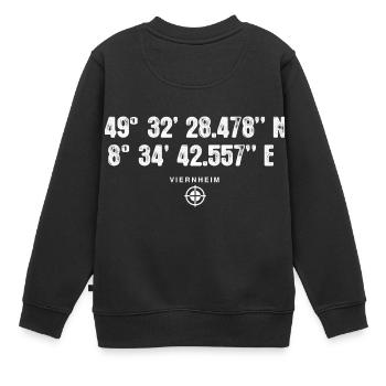 Viernheim Geocacher Geschenk Standort GPS Stadt - Kinder Premium Organic Sweatshirt - Schwarz - Hinten - AI Model Kid Female (0cm)