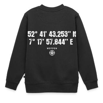 Meppen Geocacher Geschenk Standort GPS Stadt - Kinder Premium Organic Sweatshirt - Schwarz - Hinten - AI Model Kid Female (0cm)