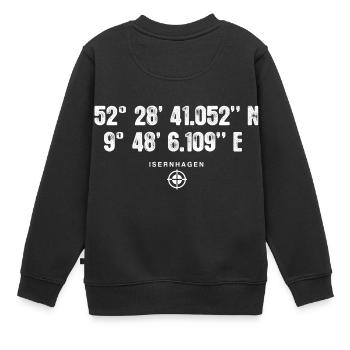 Isernhagen Geocacher Geschenk Standort GPS Stadt - Kinder Premium Organic Sweatshirt - Schwarz - Hinten - AI Model Kid Female (0cm)