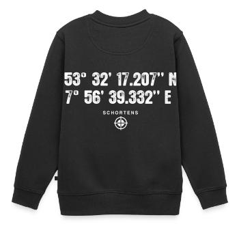 Schortens Geocacher Geschenk Standort GPS Stadt - Kinder Premium Organic Sweatshirt - Schwarz - Hinten - AI Model Kid Female (0cm)
