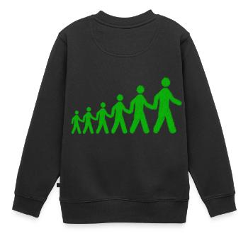 Grüne Männchen Verfolgung Geschenk Geschenkidee - Kinder Premium Organic Sweatshirt - Schwarz - Hinten - AI Model Kid Female (0cm)