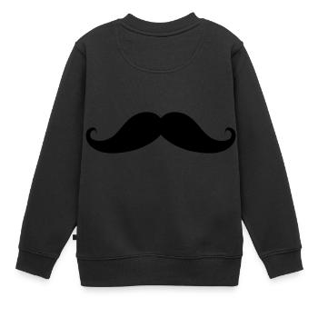moustache - Sweat Premium enfant bio - noir - Dos - AI Model Kid Female (0cm)