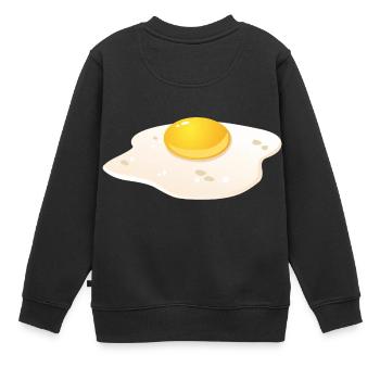 Spiegelei Frühstück - Kinder Premium Organic Sweatshirt - Schwarz - Hinten - AI Model Kid Female (0cm)