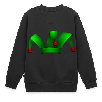 clown harlekin hofnarr kasper komiker narr witzbol - Kinder Premium Organic Sweatshirt - Schwarz - Hinten - AI Model Kid Female (0cm)
