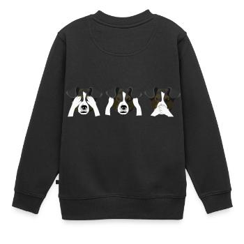 Three dogs - do not see, hear, say - Kids Premium Organic Sweatshirt - black - Back - AI Model Kid Female (0cm)