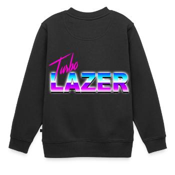 Turbo Lazer - Kinder Premium Organic Sweatshirt - Schwarz - Hinten - AI Model Kid Female (0cm)