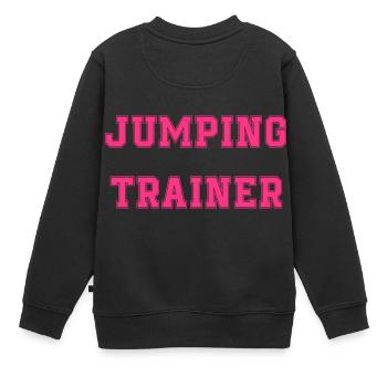 jumping trampoline girl jumping jump gift - Kids Premium Organic Sweatshirt - black - Back - AI Model Kid Female (0cm)