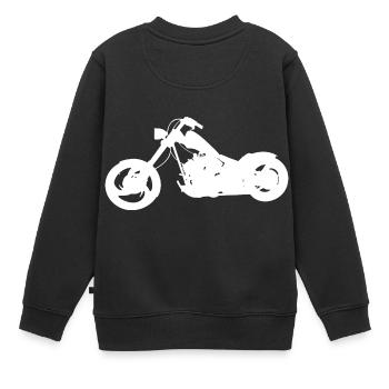 Silhouette Chopper Motorrad weiß - Kinder Premium Organic Sweatshirt - Schwarz - Hinten - AI Model Kid Female (0cm)