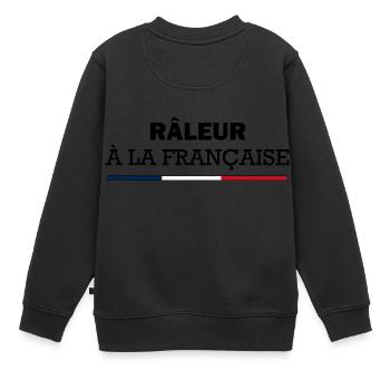 Râleur à la française - Sweat Premium enfant bio - noir - Dos - AI Model Kid Female (0cm)