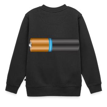 Batterie - Kinder Premium Organic Sweatshirt - Schwarz - Hinten - AI Model Kid Female (0cm)