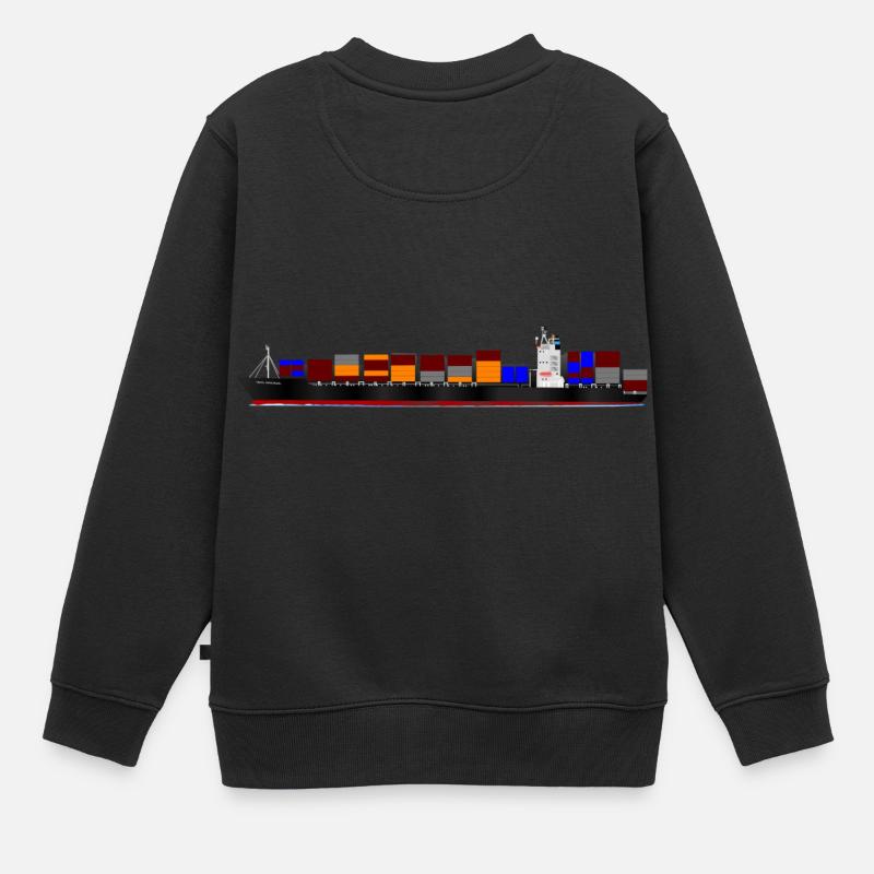 Containerschiff - Kinder Premium Organic Sweatshirt - Schwarz