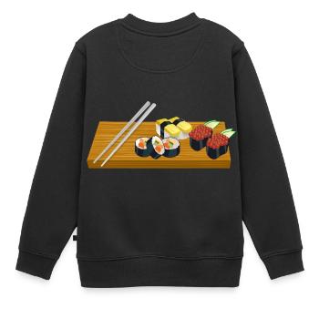 Sushi - Kinder Premium Organic Sweatshirt - Schwarz - Hinten - AI Model Kid Female (0cm)